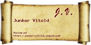 Junker Vitold névjegykártya